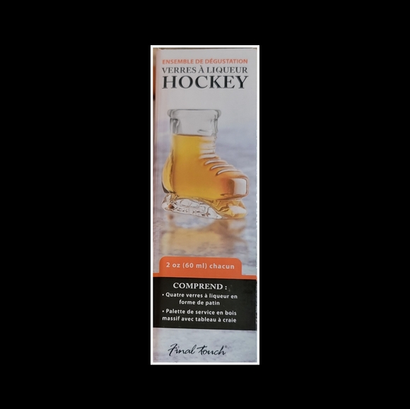 FINAL TOUCH ICE HOCKEY SHOT GLASSES WITH HOCKEY STICK GLASS HOLDER - Picture 8 of 8